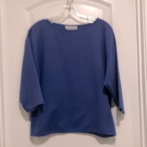 Vintage Lillie Langtry Top 3/4 sleeve Rayon blend Periwinkle Size Large So Soft